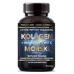 Kolagen morski + hialuron + wit. C 500 mg w tabletkach 45g