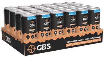 GBS Caffe Latte o smaku Lodów Krówkowych [24 x 250 ml] - napój kawowy w puszce